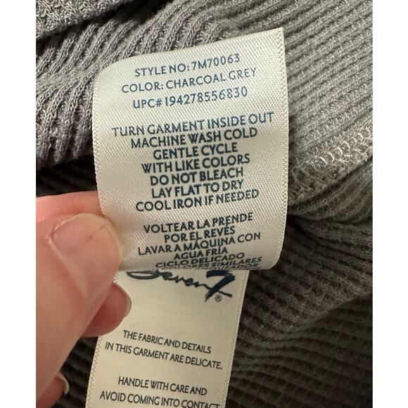 Seven7 Gray Waffle Knit Thermal Size L Long Sleeve Outdoor Base Layer - Picture 6 of 8